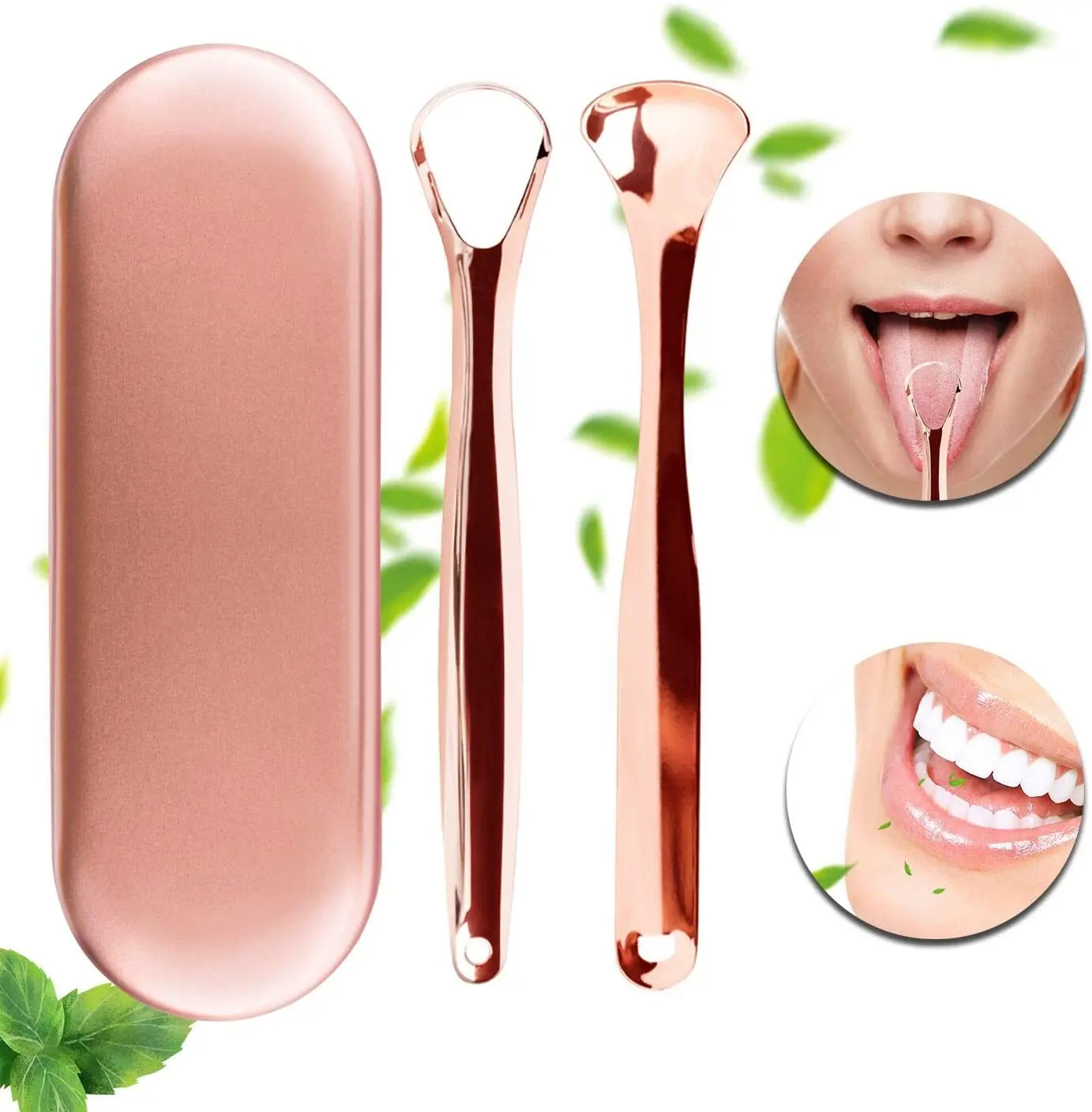 

Stainless Steel Tongue Scraper Oral Medical Mouth Brush Tongue Cleaner Set with Fresh Breath Reusable Dental Scraper For Adults