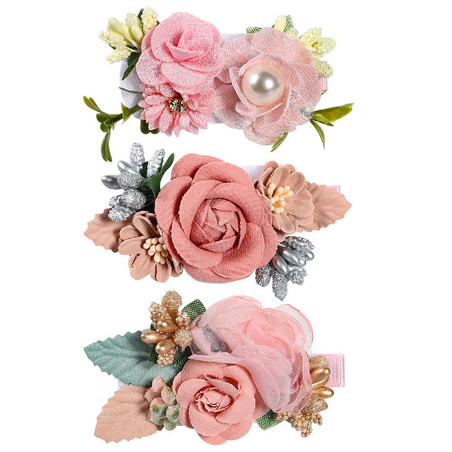 New Chiffon Flower Hair Clips Pins Accessories Cute Hair Clips Pins for Baby Girls Toddlers Hairpin Kids заколка для волос
