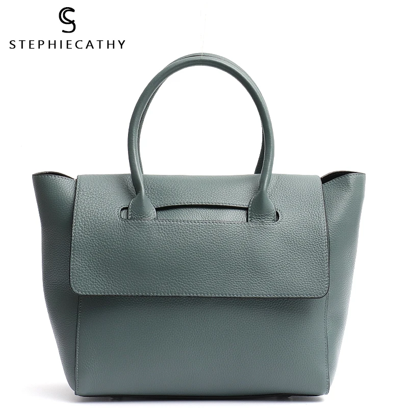 

SC Women Fashion Top-handle Shoulder Bag 100% Genuine Leather Tote Brand Designer Trapeze Bag Ladie Flap Crossbody&Messenger Bag