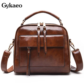 

Gykaeo 2020 Winter High Quality Luxury Handbags Women Bags Designer PU Leather Vintage Tote Bag Ladies Retro Small Shoulder Bags
