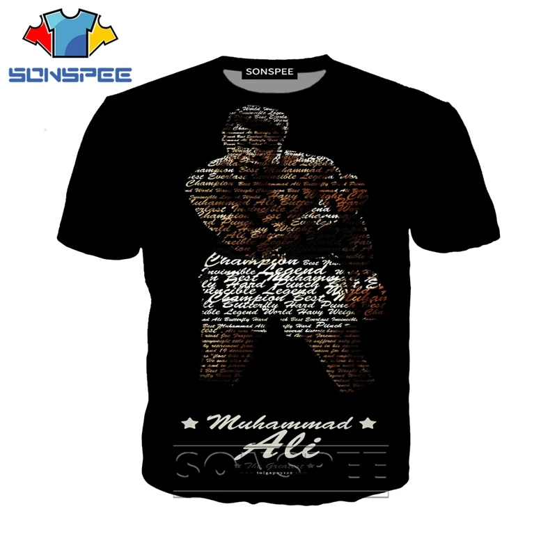 Аниме 3d печать игра футболка уличная с боксером Мохаммедом Али топ для мужчин и женщин модная футболка Harajuku дети рубашки homme футболка A226