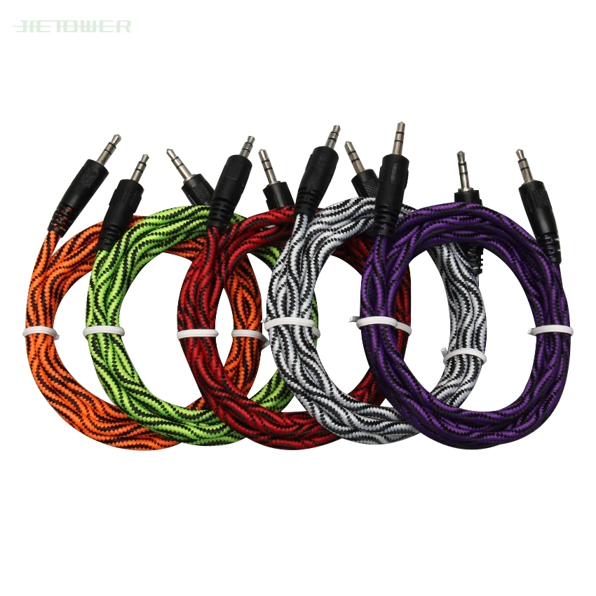 100pcs lot 1 5m Audio Cable Jack 3 5 Mm Male To Male Audio Aux Cable for IPhone Car Headphone Speaker Wire Line Aux Cord
