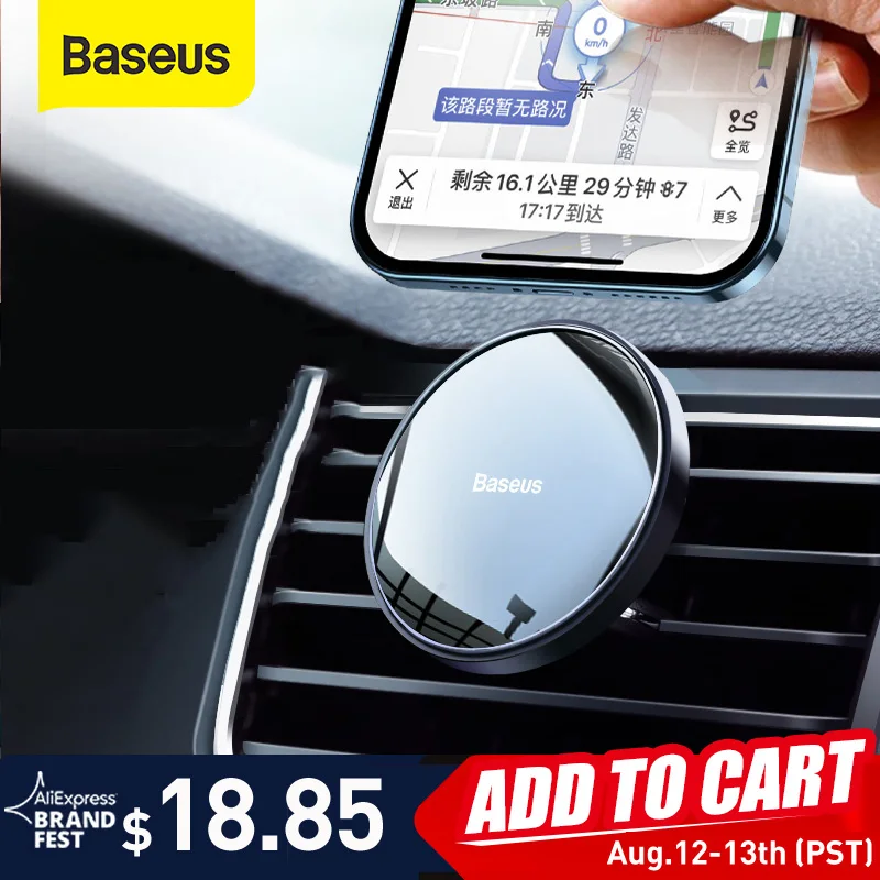 Baseus Magnetic Car Phone Holder Air Vent Universal for iPhone 12 Pro Smartphone Car Phone Stand Support Clip Mount Holder
