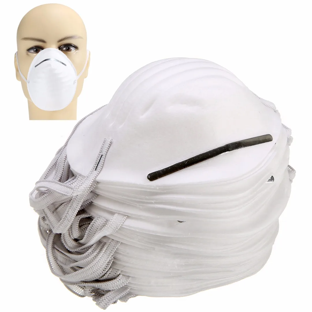 

50Pcs/Lot Disposable Dust Face Masks Breathable Mouth Antidust Filter Safety Mask Adjustable Nose Piece