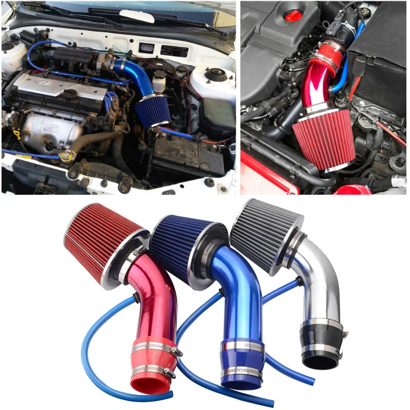 JQTUNING Alumimum 3'' 75mm Car Cold Air Intake System Turbo Induction Pipe Tube+Cone Filter | Автомобили и мотоциклы
