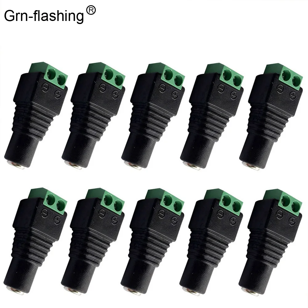 

CCTV Cameras 2.1 X 5.5 5.5*2.1mm DC Female Power Plug Jack Adapter Connector Plug for Single Color LED Strip Light
