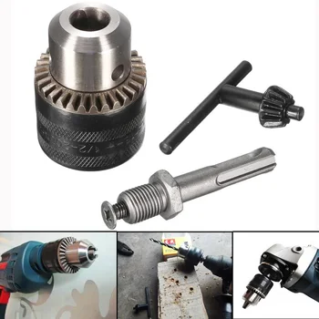 

1/2x20UNF 1.5-13mm Keyed Drill Chuck With Key & SDS Plus Shank Adapter Kit Clamping range Driver Impact Hex Shank Drill Chuck