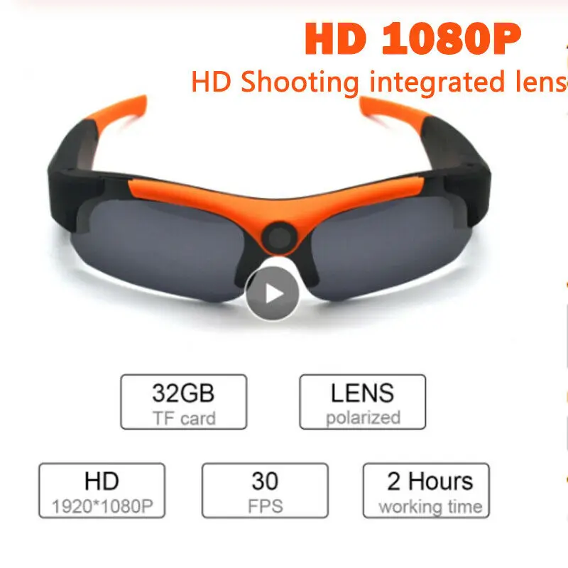 HD 1080P 32GB Мини DVR камера Смарт очки черные/оранжевые поляризованные линзы солнцезащитные очки камера экшн Спорт Видео Солнцезащитные очки