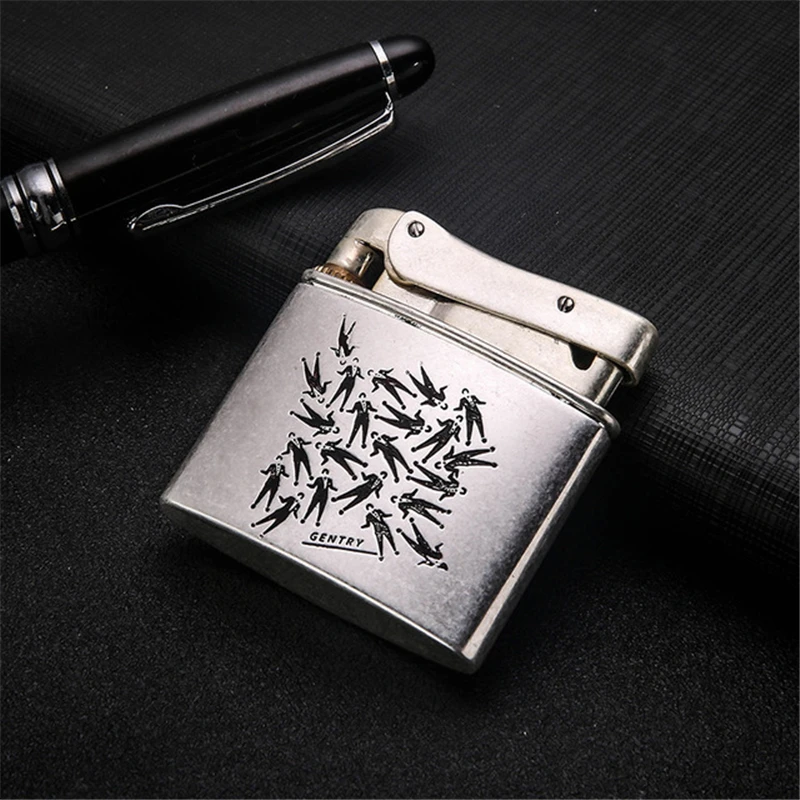 Honest Copper Cigarette Lighter Gasoline Vintage Kerosene For oil Lighter Grinding Wheels Fire Lighter Retro Windproof Lighter - Цвет: C