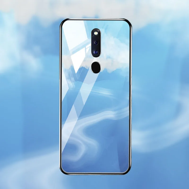 Чехол для телефона из закаленного стекла для OPPO F11 K1 Reno z, стеклянный чехол с цветком розы для OPPO F11 pro realme X lite Find X Cover - Color: M079