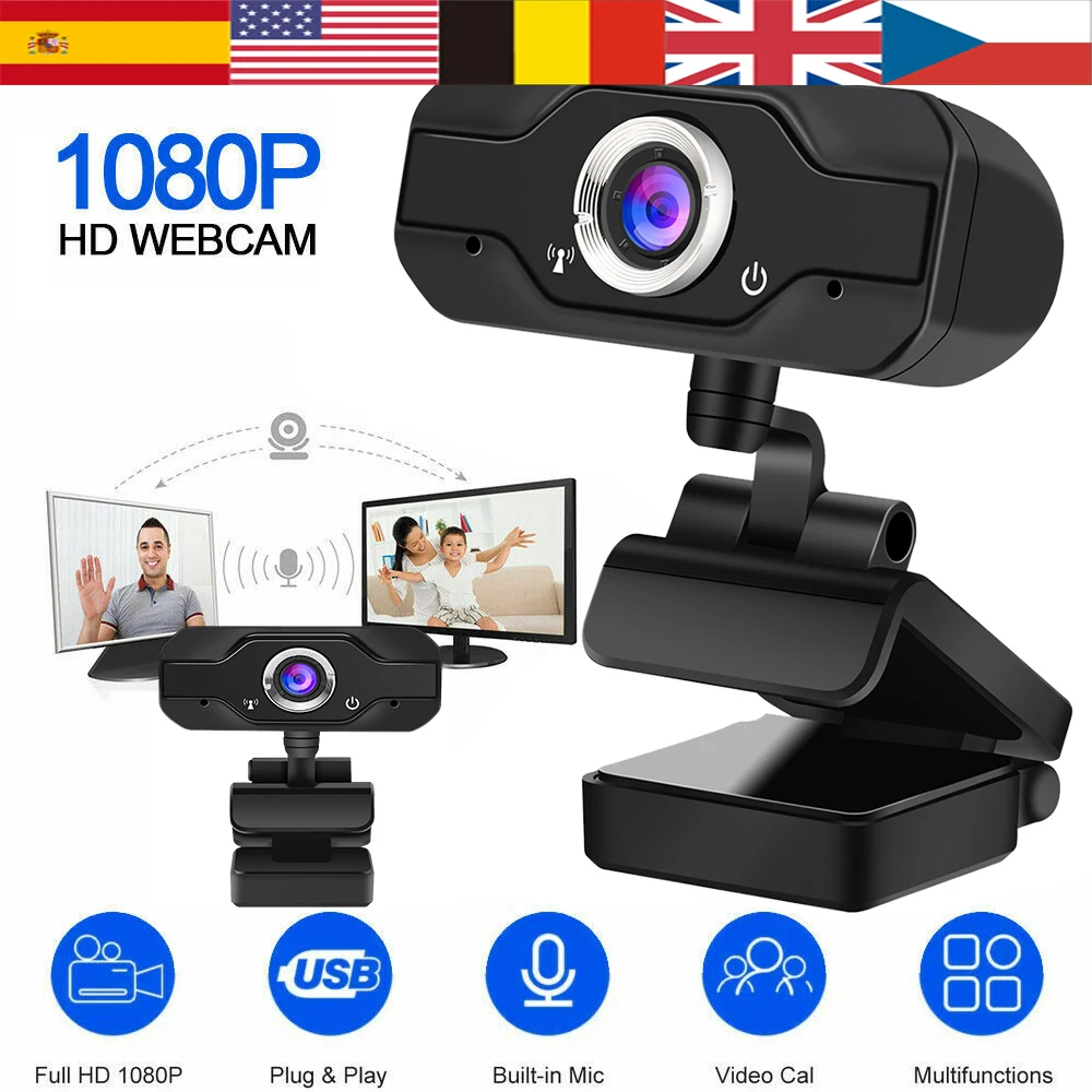

Spain US Fast Ship USB HD 1080P Webcam Built-in Mic Pro Stream Camera For Game Streaming Work Video Conference Online Teaching