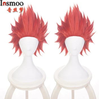 

Kirishima Eijiro Wig Anime My Hero Academia Cosplay Costume Boys Men's Short Red wild-curl up Party Synthetic Hair+wig cap