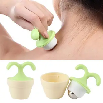 

Handheld Body Manual Massager Cute Mini Potted Plant Relaxation Ball Decor Neck Pot Roller Foot Shaped Face Massage Desk