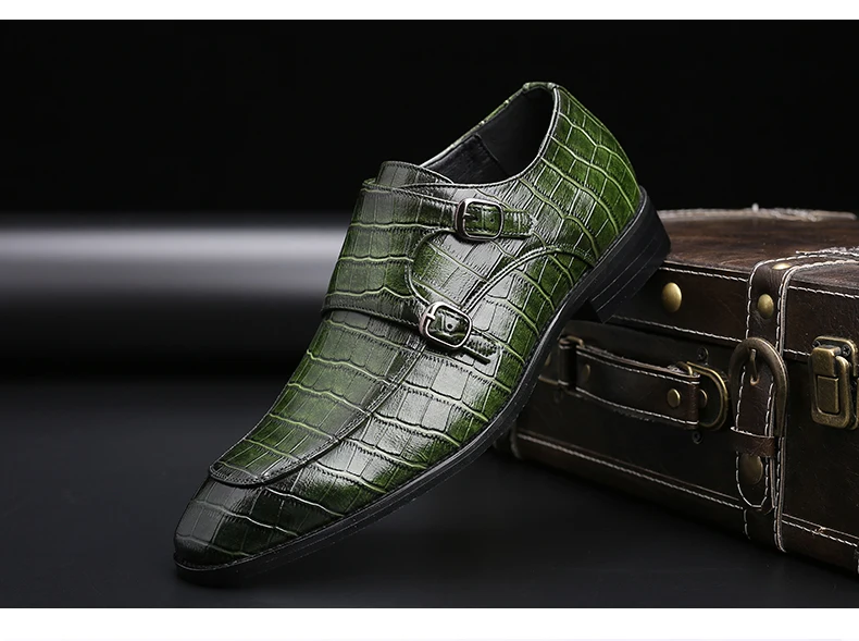 ZSAUAN/мужские кожаные лоферы в британском стиле со змеиным узором; модельные офисные туфли с пряжкой на ремешке; вечерние и свадебные туфли на плоской подошве; Размеры 37-48