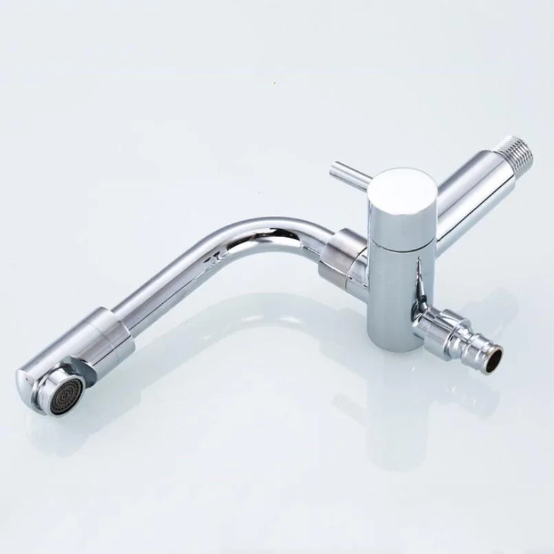 G1/2 Brass Wall-mounted Style Washing Machine 360° Rotating Faucet Bathroom Balcony One In Two Out Mop Pool Tap Double Bibcock