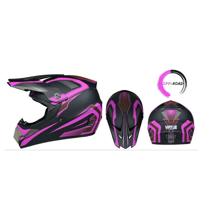 purple helmet Бездорожье мото rcycle шлем Casco moto полное лицо мото крест руля Профессиональный мото rbike ATV горные гонки Dirt Bike для мужчин детей - Цвет: purple helmet