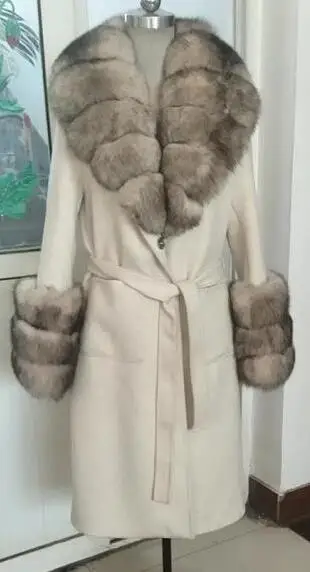 beige light sable Новое поступление, женское Теплое повседневное модное Трендовое удобное роскошное шерстяное пальто, высококачественное плотное одноцветное кашемировое пальто с поясом - Цвет: beige light sable