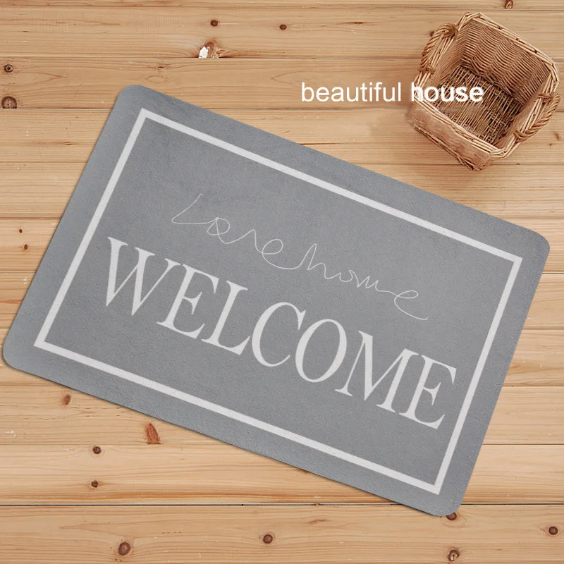 INS черный и белый простой входной Коврик для двери Туалет Ванная комната Кухня дверной проем коврик