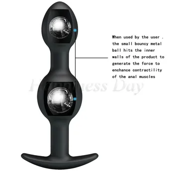 3Size Anal Plug Inside Metal Ball Erotic Anal Beads Butt Plug Prostate Massager Anus Dildo Muscles Trainer Sex Toy For Women Men 1