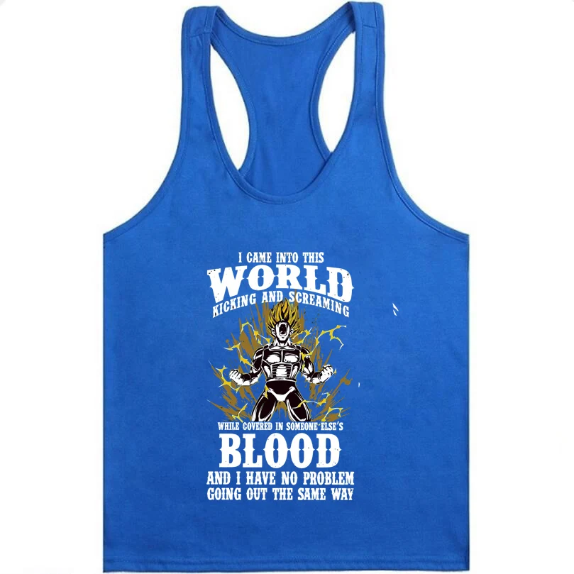 Bodybuilding Men Summer Fitness bodybuilding Hooded Tank Top fashion mens clothing Loose breathable sleeveless shirts - Цвет: Синий