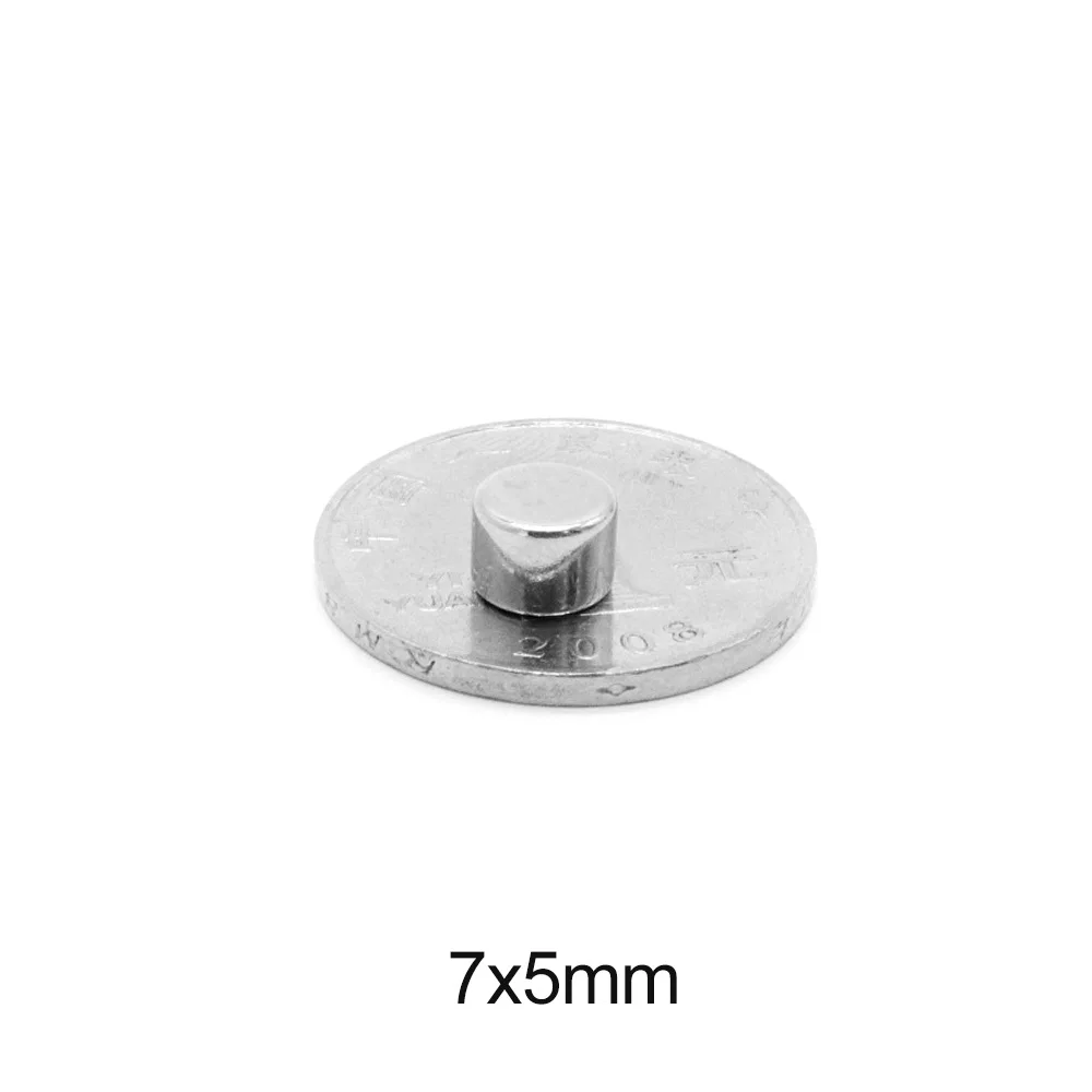 20/50/100/200/300PCS 7×5 mm Search MinorMagnet Diameter 7mmx5mm Bulk Small Round Magnet 7x5mm Neodymium Disc Magnet 7*5 mm
