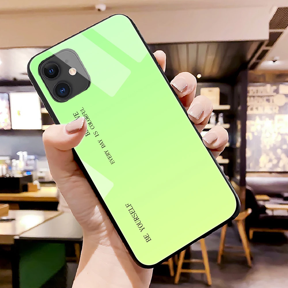 Градиентный стеклянный чехол для телефона для iPhone 11 Pro Max X XSMax XR 6 7 8Plus 5 6s DIY для sumsung galaxy Note 8 9 10 Plus S8 9 S10E чехол