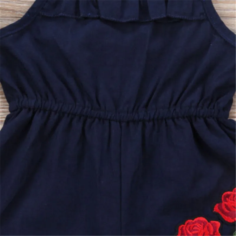 1-5Years Infant Girls Sling Overalls Rose Floral Print Rompers Girls Summer One Piece Jumpsuits children overalls pants,kids outfits