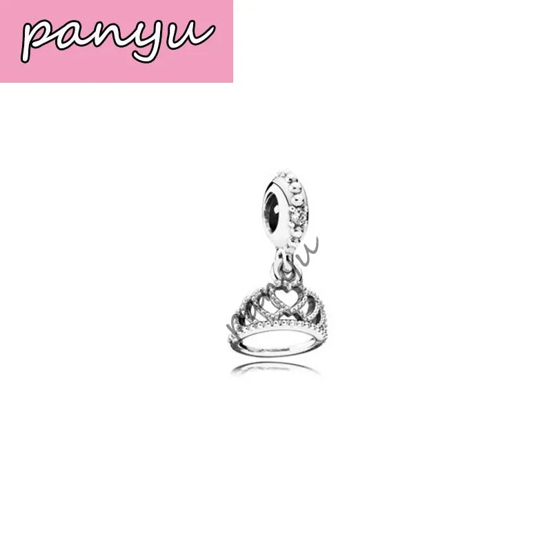 Pandoras Подвески Серебро 925 корона бабочка кулон для Pandoras браслет DIY браслет ювелирные изделия - Окраска металла: Родиевое покрытие