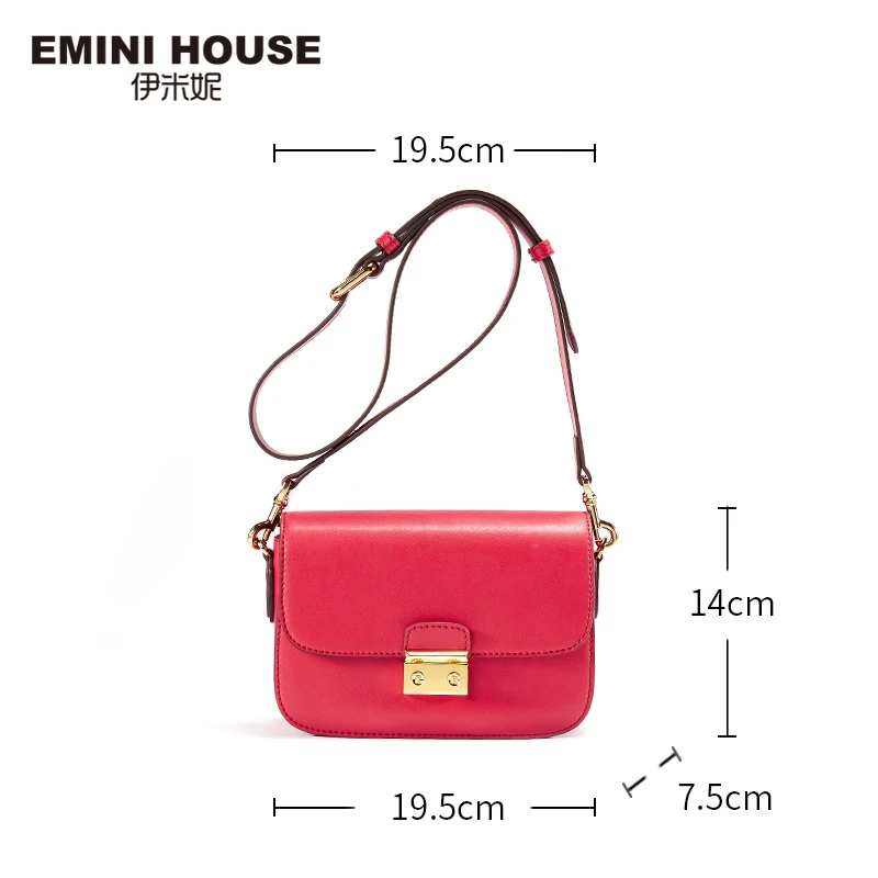 Najtaniej EMINI HOUSE klasyczne kłódki torby klapowe Split skórzane damskie torby na ramię Crossbody torby damskie wysokiej jakości torebki damskie