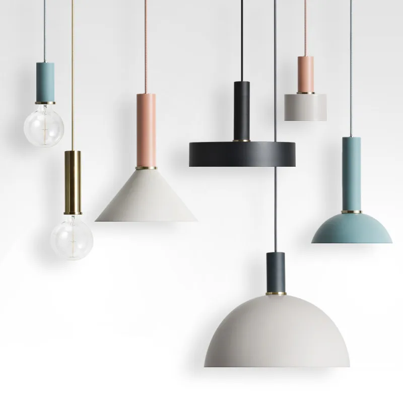 

Northern European-Style Aluminum Chandelier Cool Bar Counter Restaurant Light Minimalist Modern Bedroom Bedside Lamps Single-hea