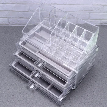 

Large Capacity Acrylic Storage Box Cosmetics Transparent Container Desktop Brushes Holder Jewelry Storage Organizer
