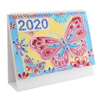

DIY Diamond Painting Table Calendar 2020 New Year Mini Table Calendar Creative Simple Desk Notepad Paper Calendar Daily Schedule