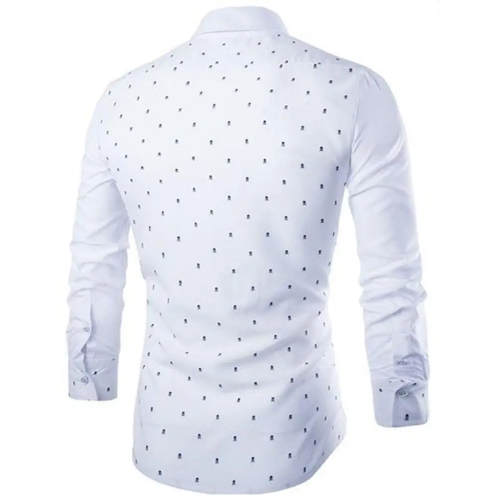 Autumn Mens Shirts Patchwork Printed Smart Casual Masculino Fashion Male Shirts No Ironing Slim Long Sleeve Hombre MOOWNUC