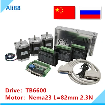 

Free shipping! Router CNC 3 axis Nema 23 stepper motor kit:TB6600 servo drive+MACH3 interface board+2.3N.m/315Oz-in step motor