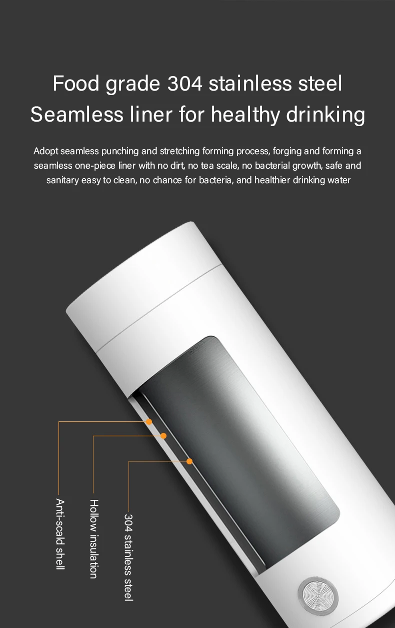 300ml Portable Electric KettlesThermal Cup Make tea Coffee Travel Boil water Keep warm Smart Water Kettle Kitchen Appliances