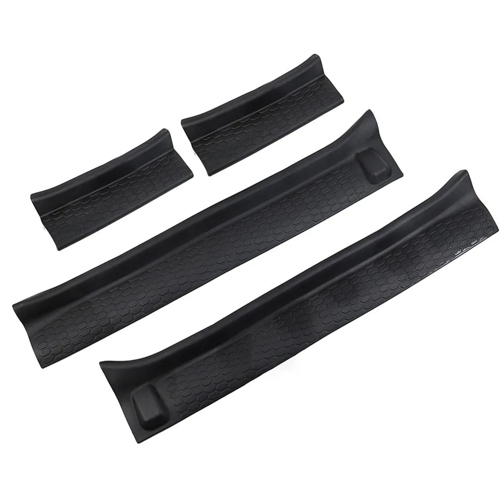 Защитные накладки для входной двери декоративные резиновые 4-дверные 4 шт. черные