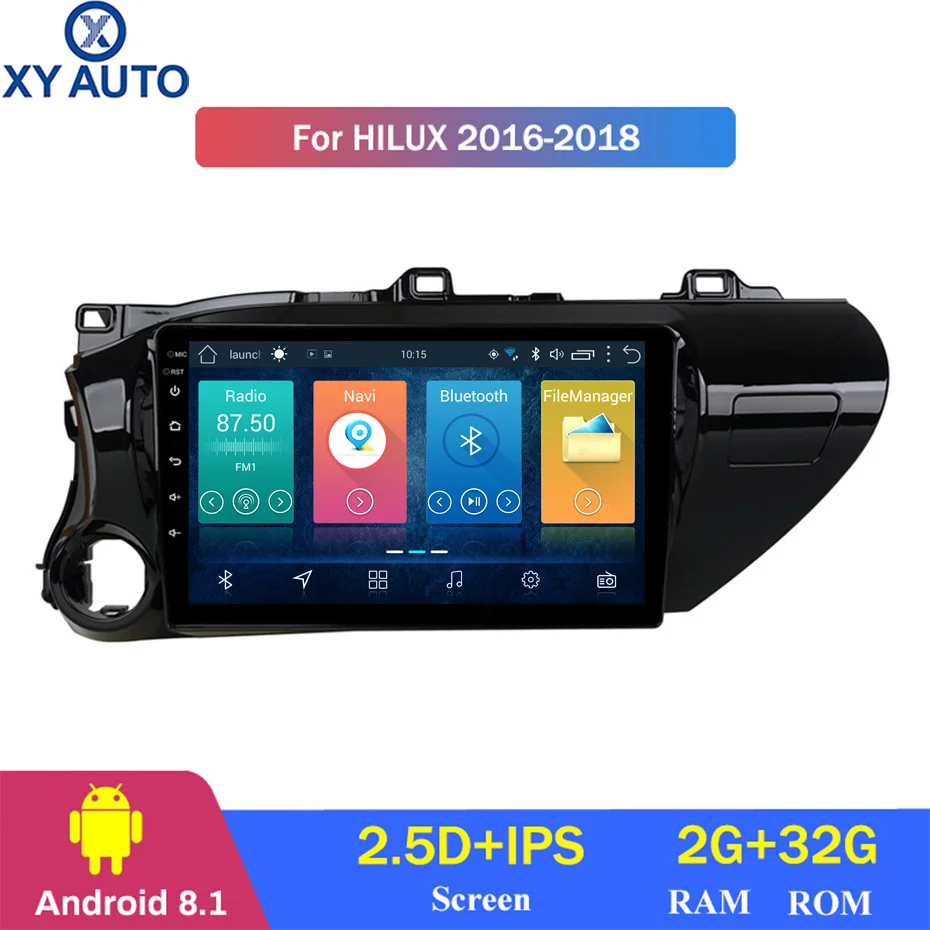 10 1 дюймовый 2.5D IPS HD мультисенсорный экран Android 2016 2 Гб ОЗУ 32 ПЗУ NAVI для Toyota Hilux 2018 с