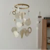 Children's Pendant Toy INS Style Natural Shell Pendant Wooden Beads Ring Wind Chimes Simple Wall Ornaments Homestay Soft Props 1