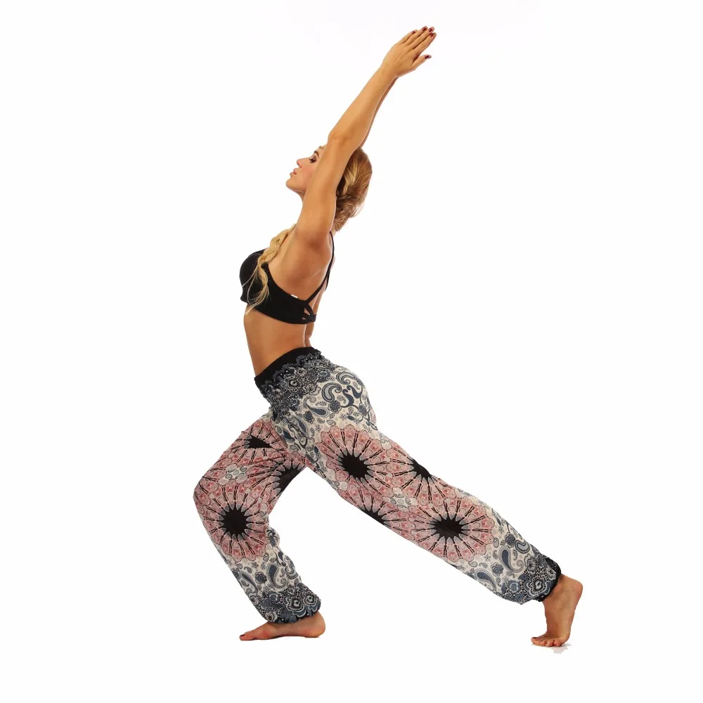 TL010- Watercolor floral wide leg loose yoga pants leggings (5)