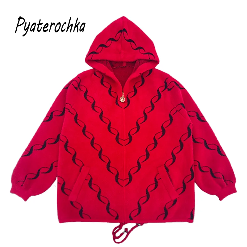 

Plus Size Jackets For Women Autumn Spring Jacket Women Coat Hoodie Fashion Loose Clothes Woman Warm Soft Faux Mink Cashmere Fur