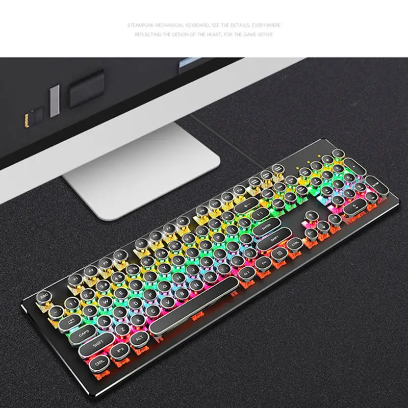  Sunrose T620S 104 Keys English Wired Usb Colorful Backlit Mechanical Rgb Gaming Keyboards Waterproo