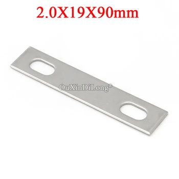 

50PCS Stainless Steel Straight Flat Corner Brace Furniture Connecting Fittings Frame Board Support Brackets Connectors 2X19X90mm