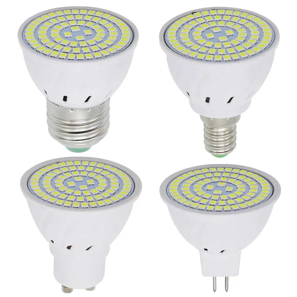 봄빌라 LED 램프 스포트라이트, COB 2835 SMD 48 60 80LED 전구 조명, E14 E27, 2W, 3W, 4W, GU10 MR16, 220V, GU 10 Lampada