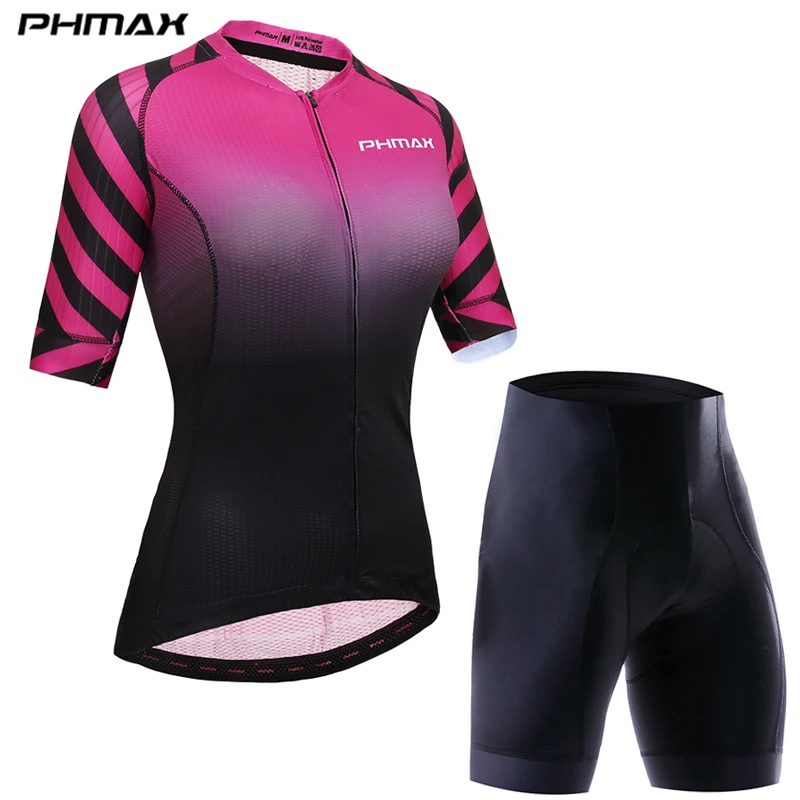 Cycling set PHMAX горная велосипедная одежда, Женский велосипедный комплект, велосипедная одежда, дышащая, анти-УФ, велосипедная одежда, короткий рукав, Велоспорт, Джерси, набор - Цвет: Cycling set