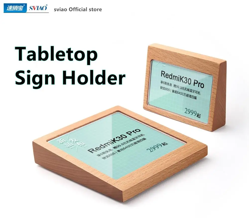 

sviao 150x100mm Sign Holder Desktop Card Holder Slanted Wooden Photo Frame
