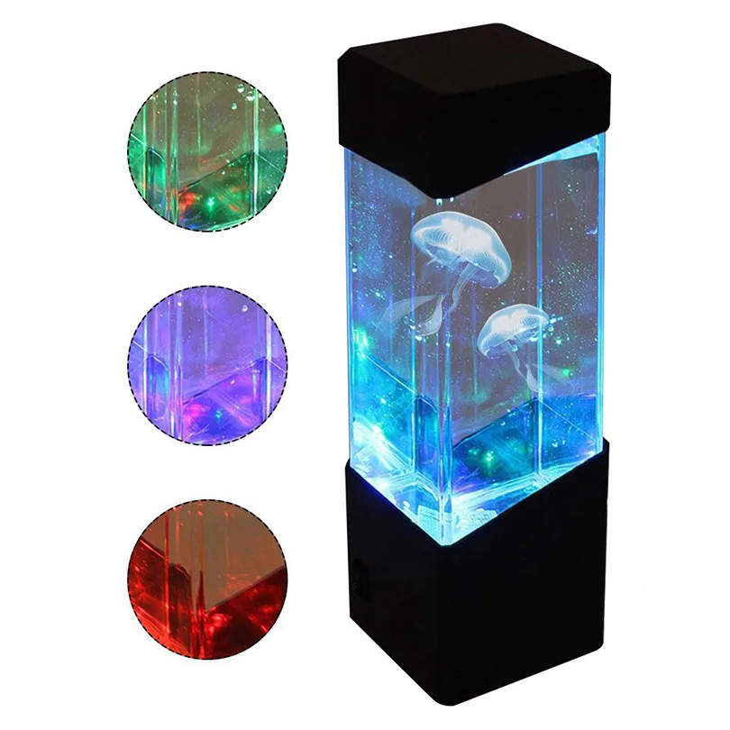Colour Changing LED Jellyfish Lava Light Aquarium Desk Home Bedroom Decor UK