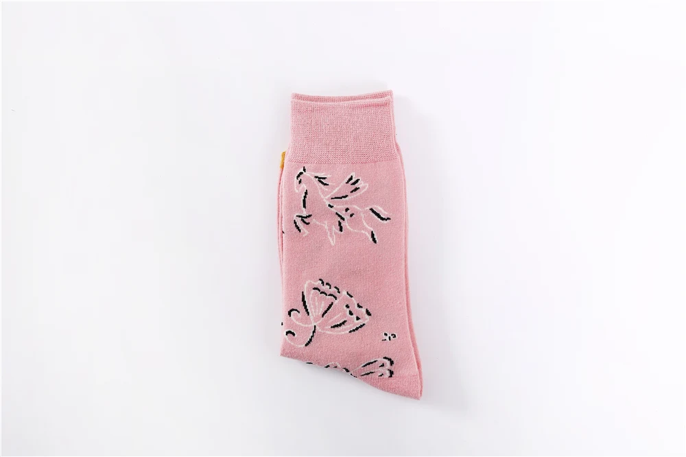 Женские Забавные милые Мультяшные гимнастические Носки с рисунком голубей, лошади, геометрического лица, счастливые носки для скейтборда в стиле Харадзюку