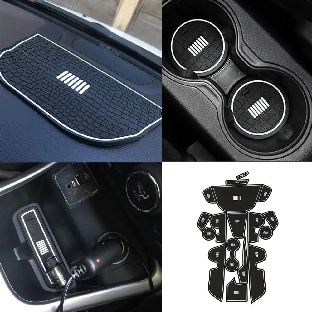 Car Door Slot Shockproof Mats for 2017 2018 2019 Jeep Compass Interior Accessories Water Cup Holder Armrest Box Antidust Pad Mat Car Door Slot Shockproof Mats for 2017 2018 2019 Jeep Compass Interior Accessories Water Cup Holder Armrest Box Antidust Pad Mat