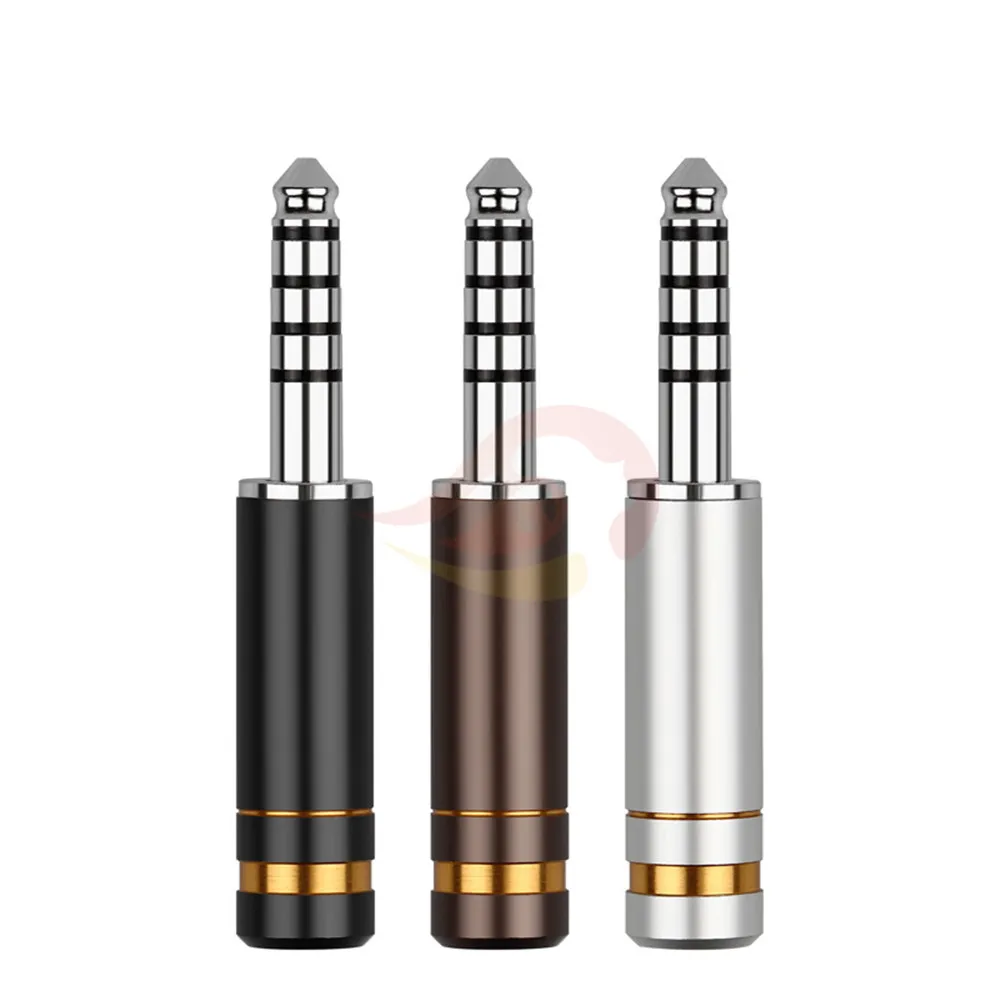 5PCS 4 4mm Jack 5 Pole Audio Adapter Earphone Balanced Plug Rhodium Plating Copper Connector DIY Headphone Jack
