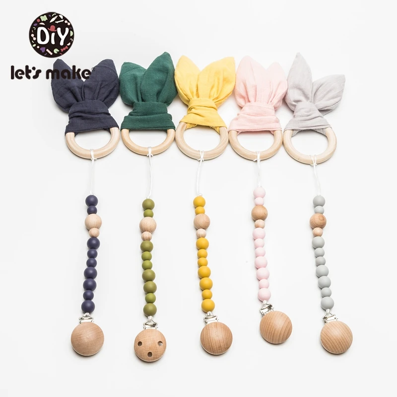 Let'S Make 1 шт. Игрушки для малышей деревянные соски держатель цепи для соски Персонализированные Bpa бесплатно деревянные бусины для новорожденных Игрушки для малышей